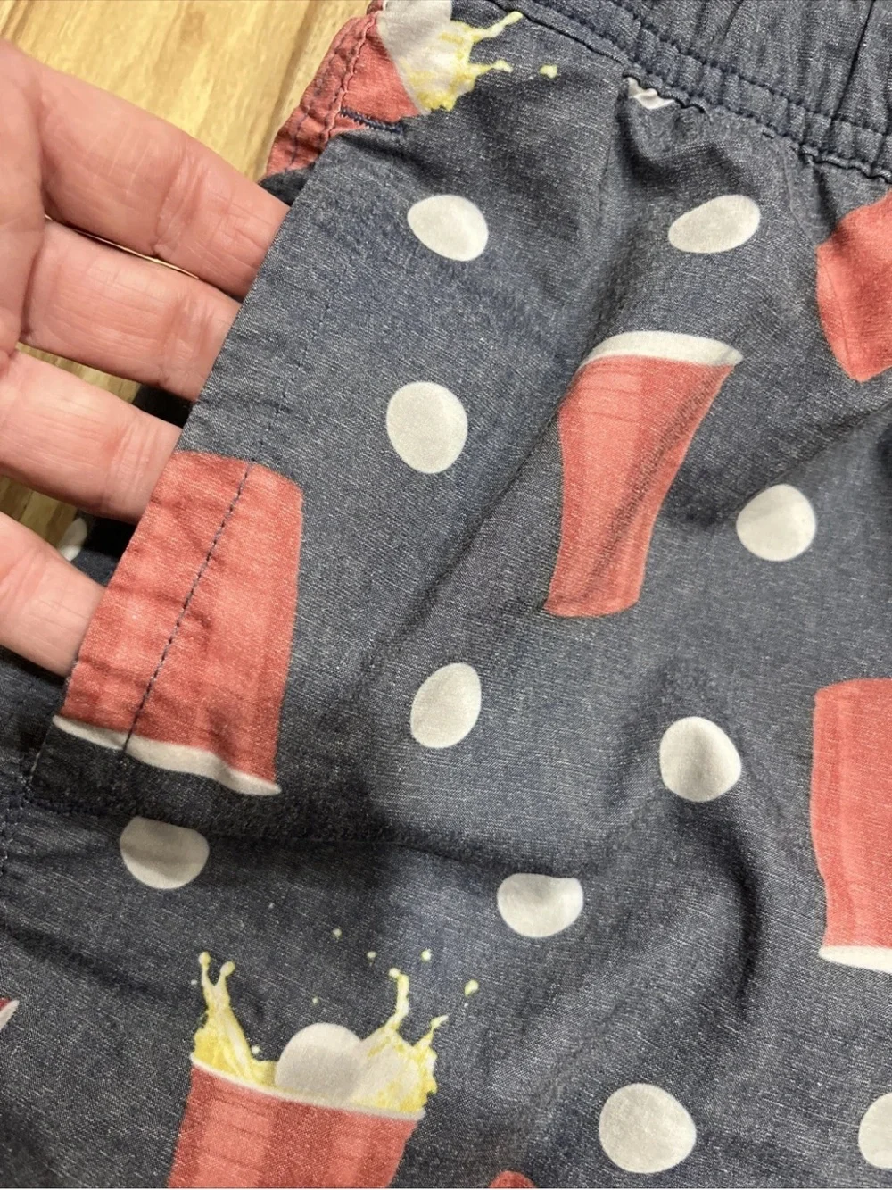 Men's Navy Shorts with Red Cup Print